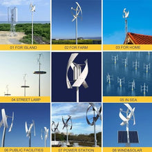HENGCMM Vertical Axis Wind Fan Power Generator Complete Kit 12v 24v 48v with MPPT Controller Portable Wind Power Turbine Generator Kit for Terrace Marine Motor Home Chalet Boat,9000W-12V