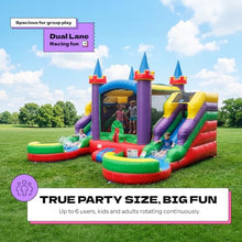 POP JUMP 16x17 Rainbow Castle Inflatable Jumper Dual Slide Pool