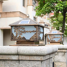 VELLOW Solar Post Lights Fixtures,Modern Outdoor Fence Deck Column Cap Lamp Lantern,Aluminum Housing Waterproof Stigma Lamps,Warm White High Brightness SMD LED Lighting,for Wood Fence,Pathway,Deck