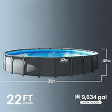 22ft x 48in Round Frame Above Ground Swimming Pool Set with Pump & Ladder