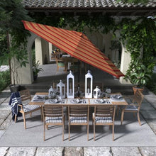 OROTLECT 11' Bronze Patio Umbrella With Auto Tilt And Crank Lift In Astoria Sunset Sunbrella