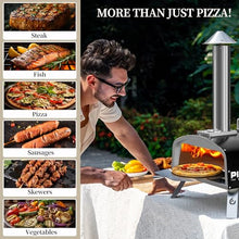 PIZZELLO 16" Outdoor Pizza Oven, Propane & Wood Fired Steel Pizza Grill
