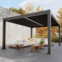 IDEALHOUSE 12x16 ft Outdoor Louvered Pergola, Gray