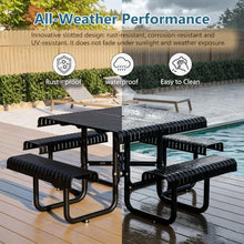 KEIKI Heavy Duty Outdoor Picnic Dining Table and Chairs Bench Set for 4-8
