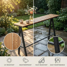 DKPLOE Outdoor Bar Table, 41.3in Bar Height Table All Weather Console Table for Balconies Gardens Courtyards and Poolside Areas Indoor Or Outdoor Use