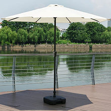 ARGENTFLUX 270cm/9ft Octagonal Iron Patio Table Umbrella, Outdoor Market Umbrella with Crank, 8 Ribs, Sun Shade Parasol(Beige)