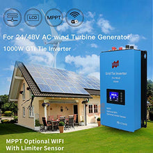 Marsrock 1000W Wind Grid Tie Inverter with Limiter, Pure Sine Wave Inverter Converts 22-60V DC to 110V/240V AC (Auto-Match),Perfectly Compatible with Home Wind Power Systems