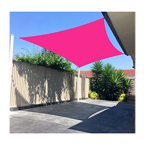WRJAHCG Sun Shade Sail Canopy Rectangle,Sun Shades Outdoor,Waterproof Awnings for Patio,Patio Furniture Accessories for Lawn Garden Deck Backyard Outdoor Activities, Sand,Rose red,6 * 8m