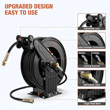Pressure Washer Hose Reel,Heavy Duty Steel,Retractable Coil,Easy Operation,for Professional Power Washing, 25m