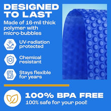 Sapphire Series Round Solar Pool Cover - Extra Durable 16-Mil Polymer Micro Bubble for 28 ft Round Above Ground Pool by Yankee, Keeps Water Warm, Prevents Loss, Weatherproof Solar Blanket
