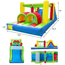 YARD Inflatable Obstacle Course Bounce House with Slide for Ages 3-12 Green