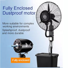 KUYBTU Commercial Oscillating Misting Fan with 3 Speeds, Large Water Tank, Handles, and Wheels for Outdoor Cooling in Warehouses, Workshops, Factories-71cm/28in