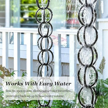 Black Rain Chain 14.8Ft, Japanese Gutter Drainage Link For Downspouts, Durable Metal Eaves Water Diversion Decor For Garden Porch Patio Courtyard, Elegant Outdoor Splash Control Feature(10m(33ft))