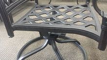 Patio Land Grand Tuscany Outdoor Patio 7 pcs Dining Set with 6 Swivel Rocker Chairs Sunbrella Sesame