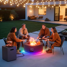 Dineli 30" Round Propane Fire Pit Table Firepit Table for Outside Patio