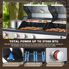 663 SQIN Gas and Charcoal Combo Grill with Side Burner