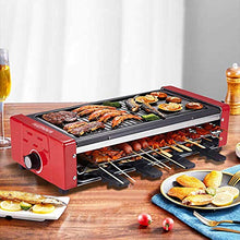 Barbecue Desk Tabletop Grill 1500w Fast Heating Non-stick Coating Bakeware Grilling Net and 8 Hand Held Bakeware Double Layer Indoor Smokeless Grill Suitable for Parties and Family Gatherings Tabletop
