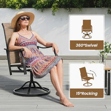 Soohow Swivel Outdoor Dining Chairs Set of 8, Patio Swivel Dining Chair with Textilene Fabric, Outdoor Metal Armchair All Weather Resistant, Ergonomic Comfort, Perfect for Patio, Backyard, Balcony