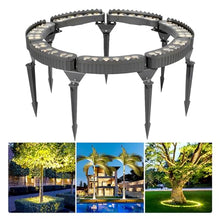 ETRYOX Outdoor Led Garden Lights, Courtyards Ring Tree Light, Aluminum Landscape Spotlights for Trees, Easy to Use(Warm White Light,Pack of 7)