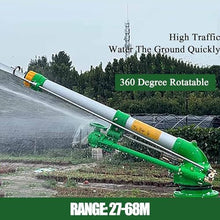 Adjustable Angle Impact Irrigation Sprinkler, Large-Area Irrigation Lawn Sprinkler Spray with 9 Nozzles, 360° Vortex Spray & 27-68m Range, Even Accurate Coverage Grass, for Landscaping