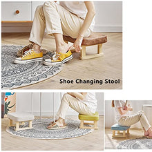 RFSHAOP Ottoman Foot Stool Linen Shoe Change Stool Small Footstool Square Foot Stools Rest Stool Footstools for Living Room Ottomans for The Bedroom Outdoor Ottomans, Matcha B-44.5X33X36CM
