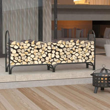 EliteBloom Fireplace Tool Rack, Wrought Iron Large Firewood Storage Rack for Indoor/Outdoor Use, Fire Pit, Kindling & Hearth Logs Holder