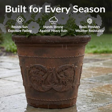 Sunnydaze Arabella 19.5'' Plastic Planter Pot for Plants, Rust, 4pk