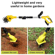 Cordless Electric Tiller Cultivator with 2 x 2.0Ah Batteries Charger, 10cm Tilling Width, 17cm Depth for Lawn Care, Gardening, and Soil Preparation