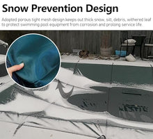 ERRULAN Outdoor Round Pool Cover, Cold Resistant Pool Safety Covers with Installation Hardware, Triple Stitched/Reinforced Edges/Thicken Mesh(Blue,35ft/10.7m)