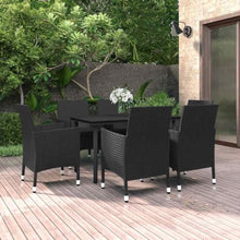 LPERTGFHU 7 Piece Dining Set, Poly Rattan Table & 6 Chairs, Cushioned