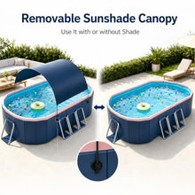 Family Outdoor Pool with Canopy, Large Hard Wall Swimming Pool