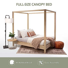 American Furniture Classics Full Canopy Bed with Raised Platform Unfinished Poplar