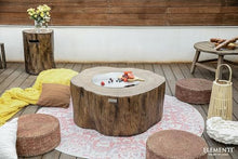Elementi Lunar Bowl Cast Concrete Fire Table Bundle, Outdoor Fire Pit Fire TablePatio Furniture, Light Gray (Liquid Propane Gas)