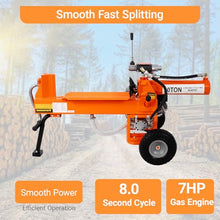 Log Splitter Portable 20 Ton, Gas Wood Splitter with 7HP Engine, Wood Splitter for firewood with Auto Return, Horizontal Full Beam Steel Wedge for Home, Forestry Harvesting (Orange 20 Ton 7HP)