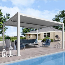Kozyard Outdoor Louvered Pergola with Adjustable Roof White 12' x 14'