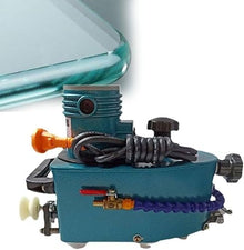Tiuheyo 800W Electric Glass Edging Machine, 8000 RPM Portable Edger for DIY Glass Trimming, Round & Straight Bevel Polishing Tool, Ideal for Home (Blue)