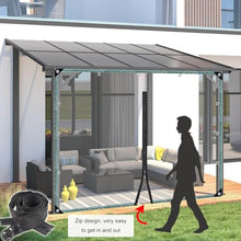 Jolan Waterproof Clear Tarp Curtains,Pergola Gazebo Transparent Tarpaulin Side Panels,Outdoor Curtains with Zip,0.3mm PVC Plastic Tarp Cover Sheet,Rain Curtains,with Grommets,W×H-3.5×3m(11.5 * 9.8ft)
