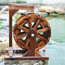 Water Wheel Fountain Outdoor Garden with Stand and Fountains Waterfalls Wooden for Patio Pond Pool Decoration Feature Vintage Rustic Ornamental(Diameter 90cm)