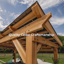 Backyard Discovery Saxony XL Cedar Wood BBQ Grill Gazebo Light Brown