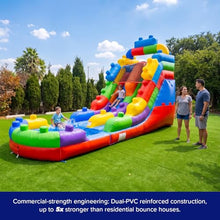 HeroKiddo 16ft Block Party Commercial Inflatable Water Slide with Blower