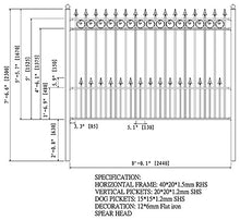 ALEKO Security Fencing Kit 2-Panel Steel Fence Modern Garden Anti-Rust Panels 8x5 Prague