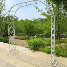 GFSGHZZ Galvanized Metal Rose Trellis Arch - Sturdy Freestanding Garden Archway for Climbing Plantsideal for Rose Bushes and Vinesoutdoor Det,White-W240Xh230Cm