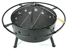 Fire Pits Outdoor Wood Burning Outdoor Fire Pits Round Fire Pit - Outdoor Bronze Fire Pit Metal Poker Iron, Mesh Ember and Spark Guard Screen Cover with Cover BBQ Cooking for Outside Camping Backyar
