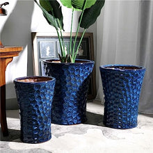 thalo Planter Pots Blue Flower Pot Ceramic Flower Pot Outdoor Garden Table Decoration Flower Pot Plant Pot Plant Container Accessories