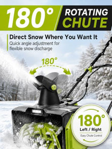 SHUMIAO 40V Electric Snow Blower, 3500W Brushless Motor, Adjustable Chute
