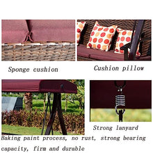 uhyOHF Outdoor Garden Swing Chair Courtyard Porch Swing Ceiling Swing Iron Three-Person Swing Chair Suitable for Balcony Backyard (
