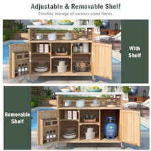 Dancongtea 50" Outdoor Kitchen Island, Rolling BBQ Cart w/Stainless Top