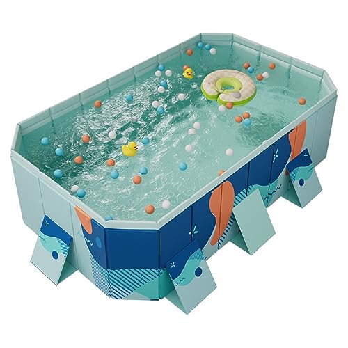 TQQEPOOL Foldable Kiddie Swimming Pool,Summer Portable Kids Play Pool for Large Medium Small Dogs & Kids (Color : B, Size : 2.6m)