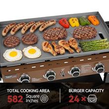 Grills House GB4001FY 4-Burner Propane Griddle with Folding Bronze Gold