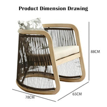 Apk i bc Balcony Rattan Study Rocking Chair, Strong Load Capacity, Suitable for Indoor Garden Use, Includes 1 Cushion and 1 Pillow(Blue,65 * 78 * 88CM)
